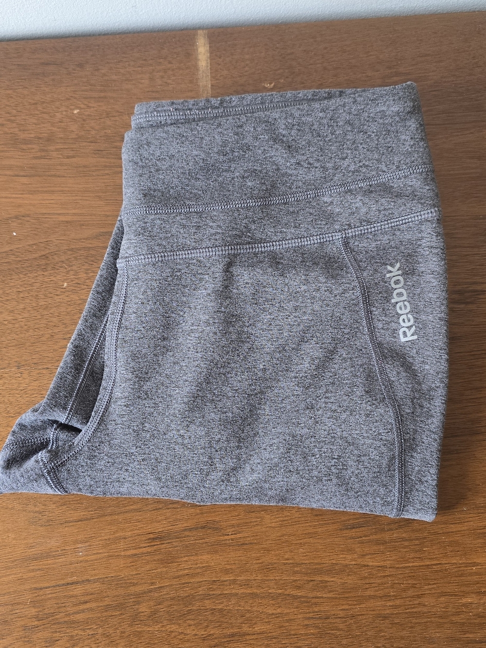 Reebok Women's Heather Gray Performance High-Waist Athletic Shorts